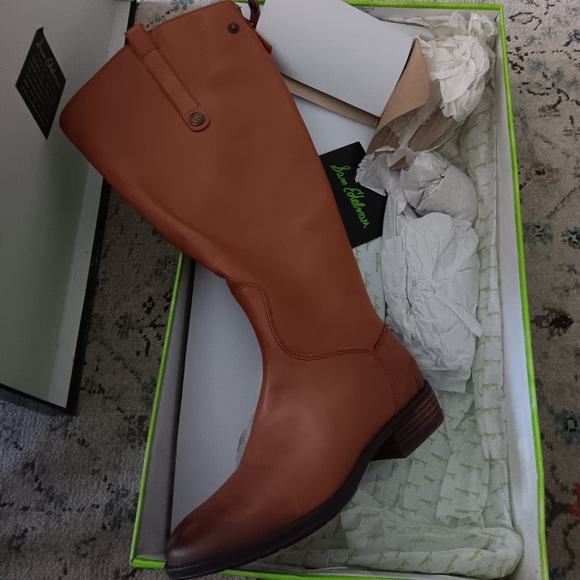 SAM EDELMAN PENNY WHISKEY WIDE CALF LEATHER BOOTS size 6W NWT - Picture 5 of 8